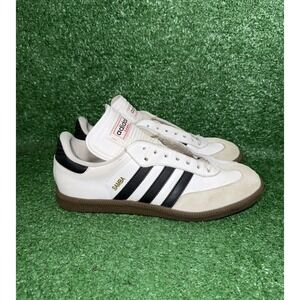 Adidas Samba Classic OG Mens Size 9 White Black Leather Shoes Casual Sneakers